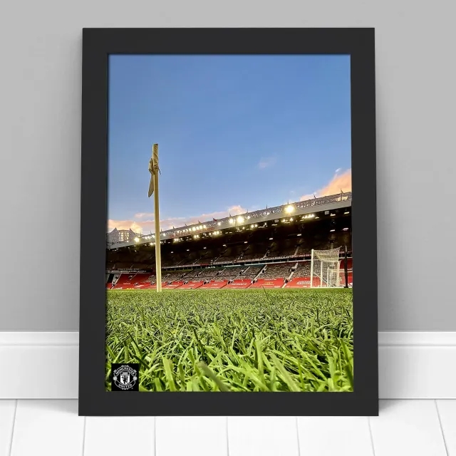 Manchester United Old Trafford Pitch Side Framed Print - A2