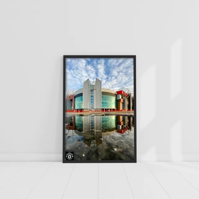 Manchester United Forecourt Reflection Framed Print - A3