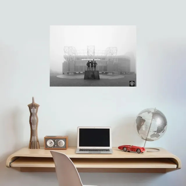 Manchester United Foggy Morning at Old Trafford Print - A3