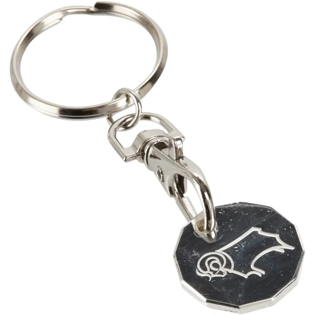 Derby County Crest Trolley Coin Keyring