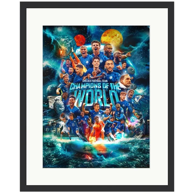 Chelsea Champions of the World Framed Print - 20 x 16