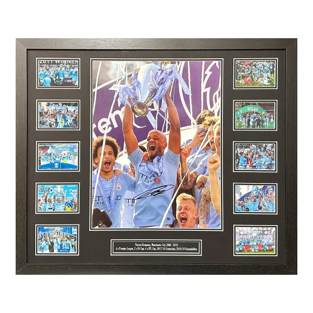 Vincent Kompany Signed Manchester City Photo - Framed