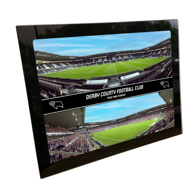 Derby County Panoramic Stadium Montage Glass Frame - 8 x 6 Inch