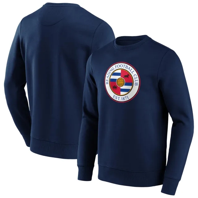 Fanatics MTO Label Reading Primary Logo Graphic Crew Sweatshirt - Navy - Mens