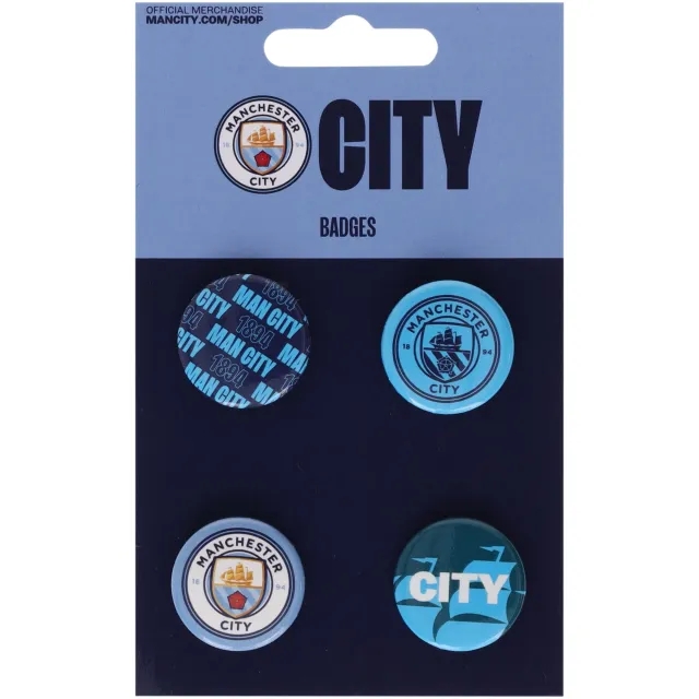 Manchester City 25mm Button Badge Set - 4 Pack