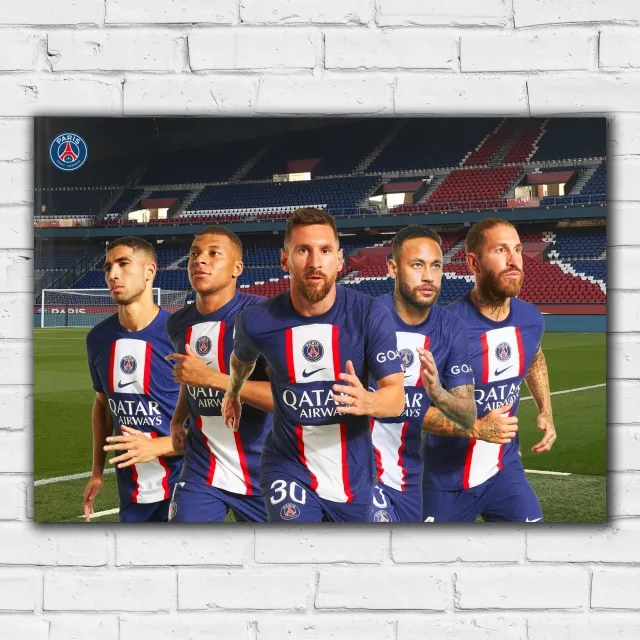 Paris Saint-Germain Player Group Print - A3