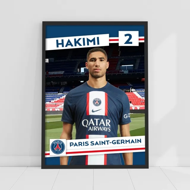 Paris Saint-Germain Hakimi Print - Framed - A3