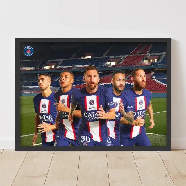 Paris Saint-Germain Player Group Print - Framed - A3