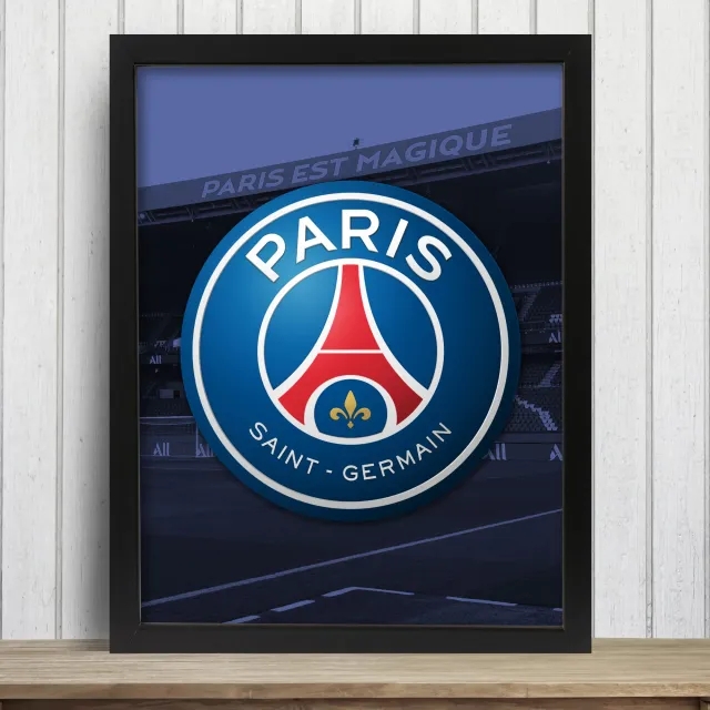 Paris Saint-Germain Crest Print - Framed - A3