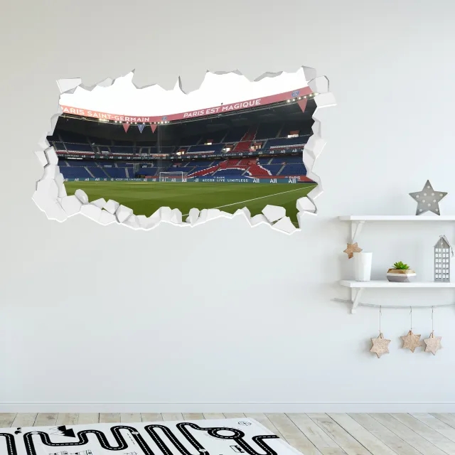 Paris Saint-Germain Stadium Corner Broken Wall Sticker - 60cm x 30cm