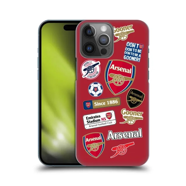 Arsenal Logo Collage Hard Back Phone Case - Red - iPhone