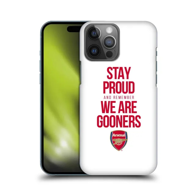 Arsenal Stay Proud Gooners Hard Back Phone Case - White - iPhone