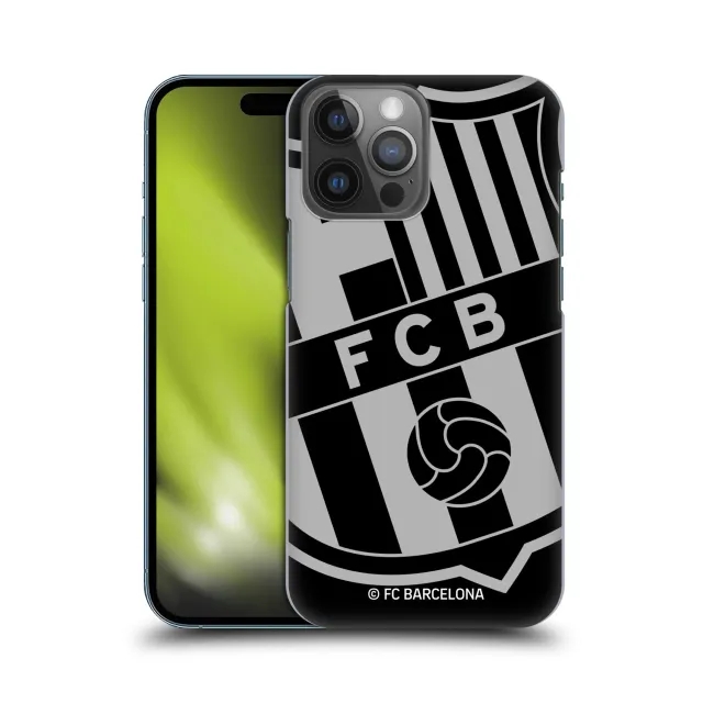 Barcelona Oversized Crest Hard Back Phone Case - Black - iPhone