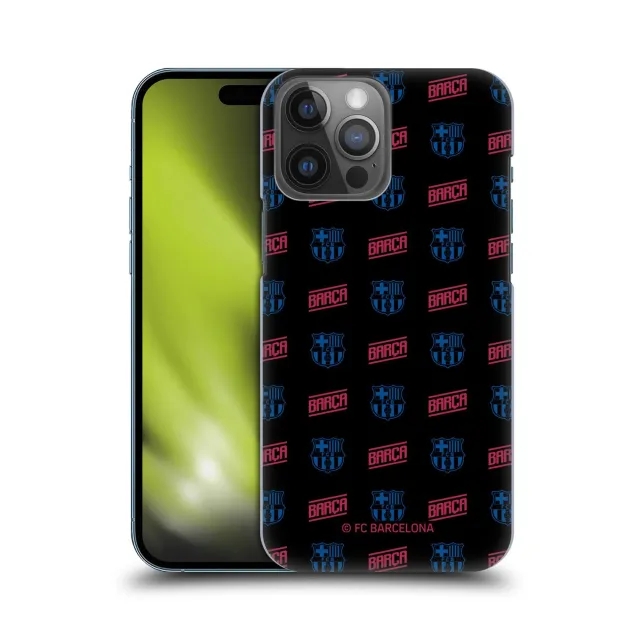 Barcelona Repeat Crest Hard Back Phone Case - Black - iPhone