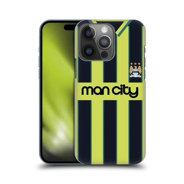 Manchester CIty 1999 Away Retro Kits Hard Back Phone Case - Yellow/Navy - iPhone