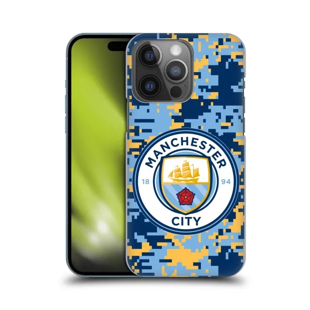 Manchester CIty Digital Camouflage Hard Back Phone Case - Navy/Sky - iPhone