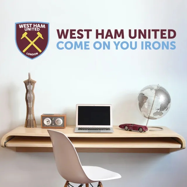 West Ham United Crest & COYI Wall Sticker - 120cm width x 25cm height