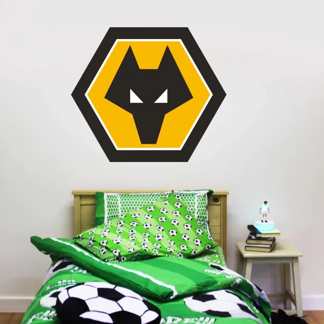 Wolverhampton Wanderers Crest Wall Sticker - 60cm width x 50cm height