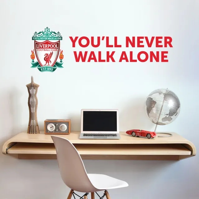 Liverpool Crest & YNWA Wall Sticker - 120cm width x 45cm height