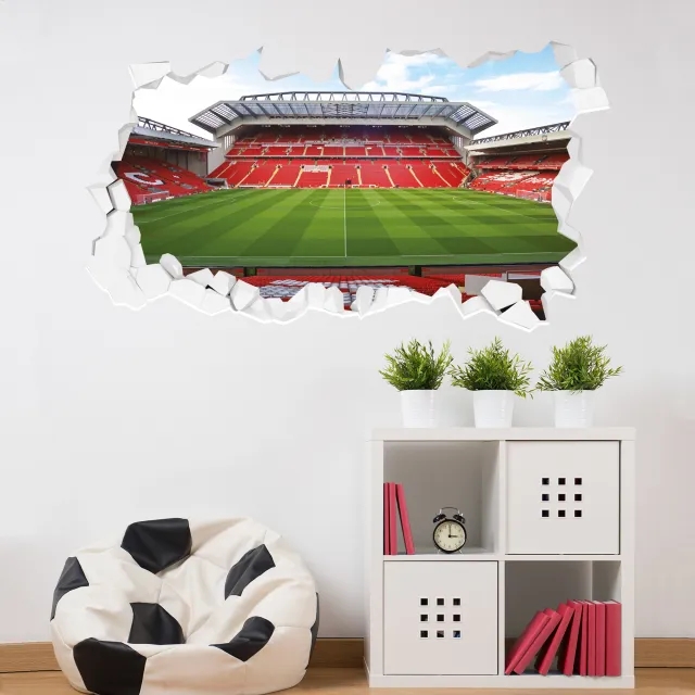 Liverpool Mainstand Stadium Broken Wall Sticker - 90cm width x 50cm height