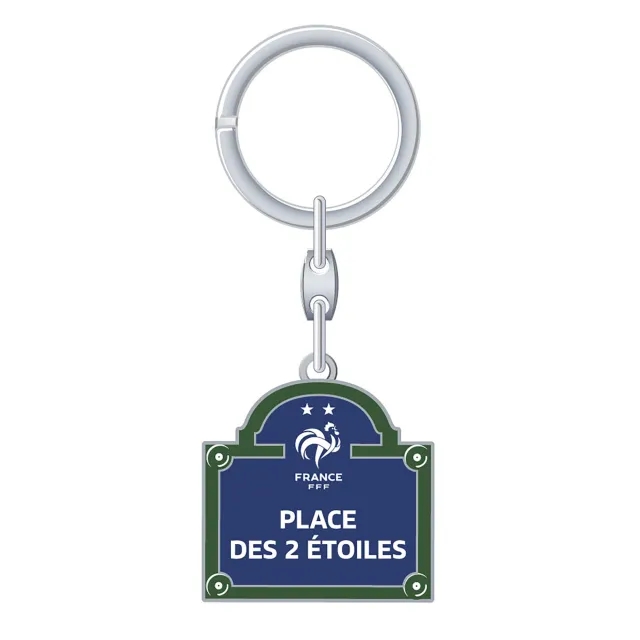 No Brand France Double Sided Steet Sign Keyring