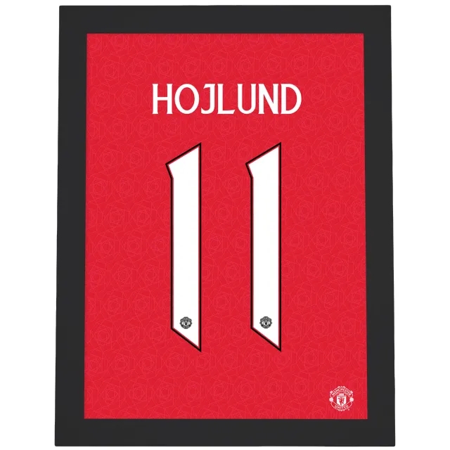 Manchester United Hojlund Shirt Design Framed Print - A2