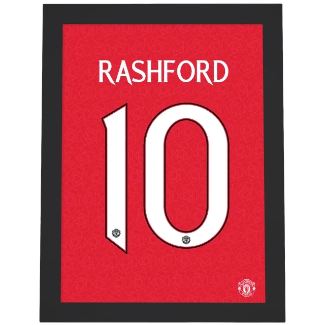 Manchester United Rashford Shirt Design Framed Print - A3
