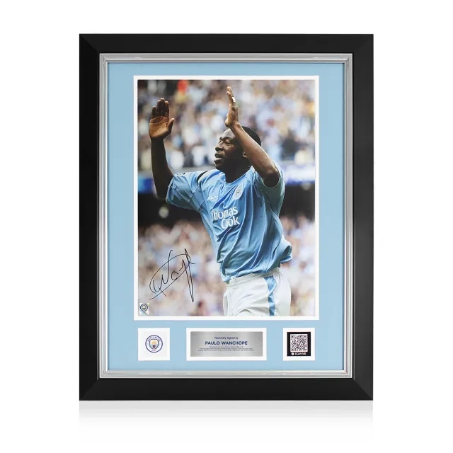 Manchester City Official Paulo Wanchope Signed and Framed Photo: Goal vs Newcastle United