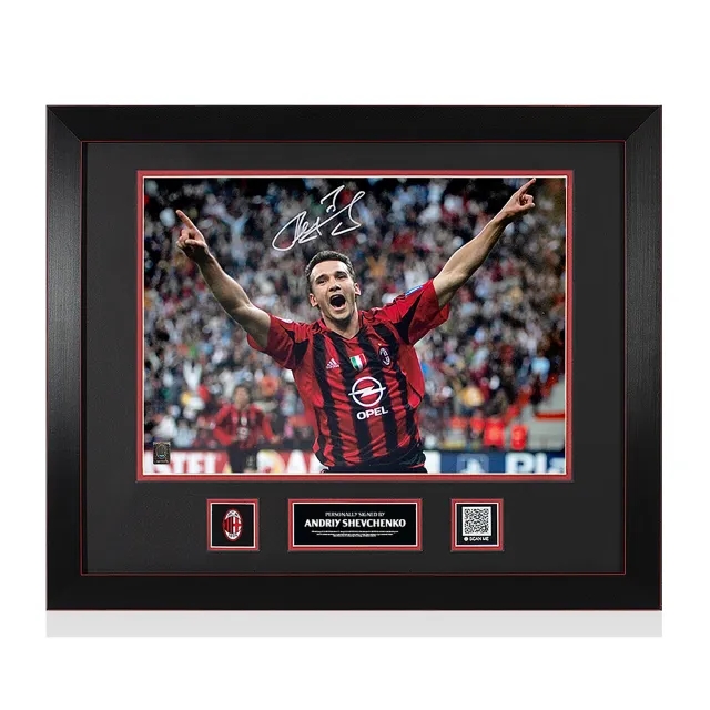 AC Milan Official Andriy Shevchenko Signed and Framed Photo: UEFA Champions League Icon