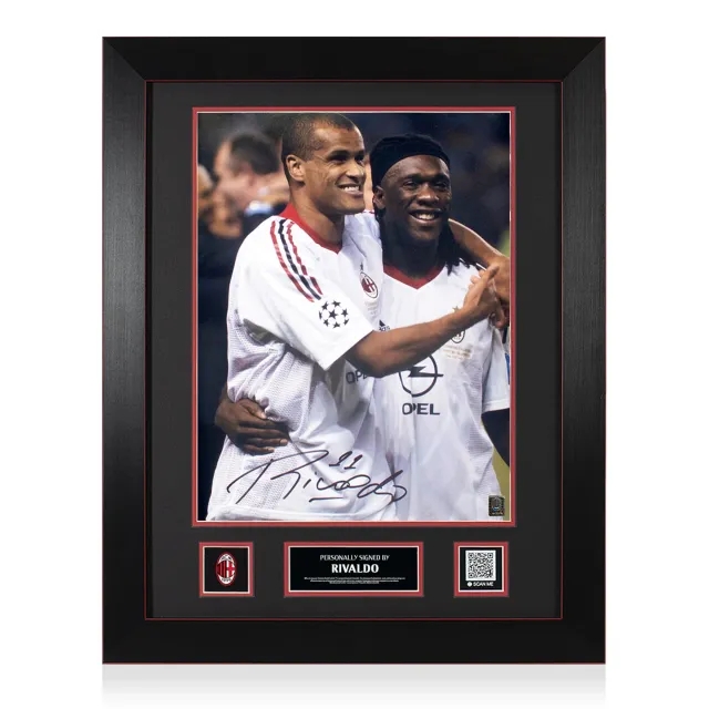 AC Milan Official Rivaldo Signed and Framed Photo: 2003 UEFA Champions League Winner