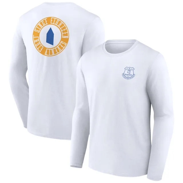 Fanatics Unlabeled Everton Revolve Front & Back Graphic Long Sleeve T-Shirt - White - Mens