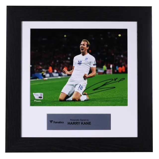 England Harry Kane England Signed 8 x 10 Goal Celebration Print - Framed