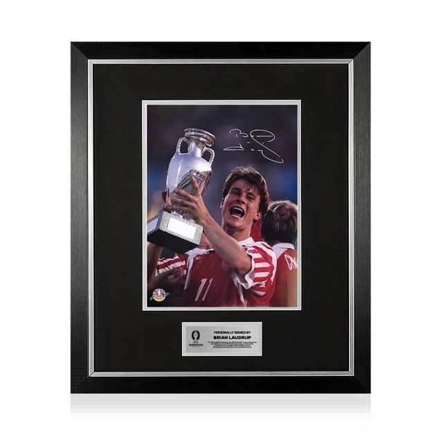 Icons UEFA 2024 Brian Laudrup Official Signed and Framed  Denmark Photo: UEFA EURO 1992 Winner
