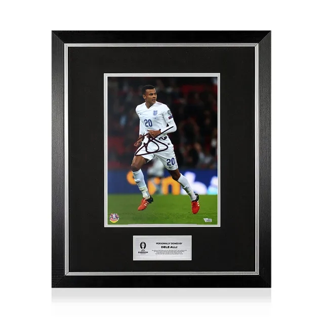 Icons UEFA 2024 Dele Alli Official Signed and Framed England Print: Three Lions Rising Star