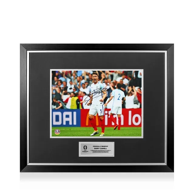 Icons UEFA 2024 Gary Cahill Official Signed and Framed England Photo: Leader of Lions