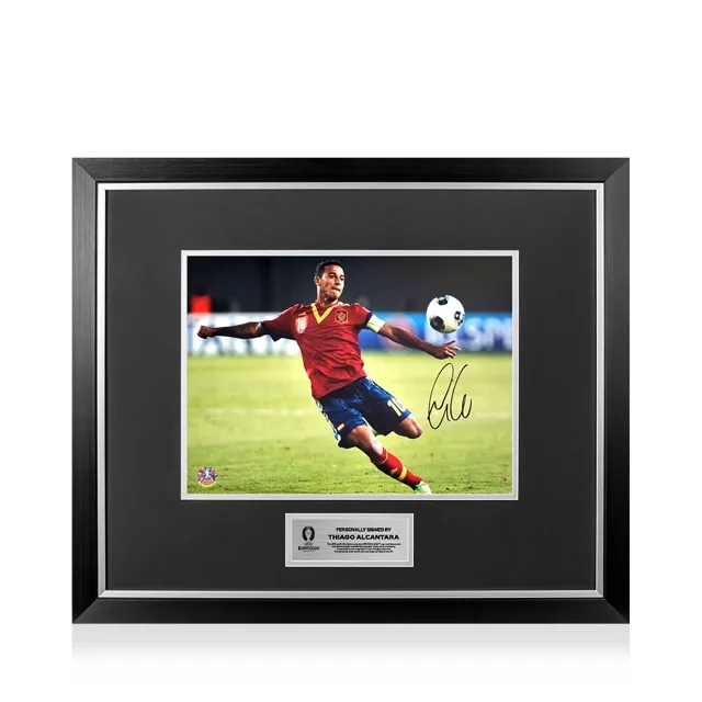 Icons UEFA 2024 Thiago Alcantara Official Signed and Framed Spain Photo: La Roja Star