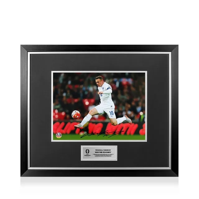 Icons UEFA 2024 Wayne Rooney Official Signed and Framed England Photo: Three Lions Legend