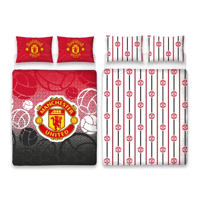 Manchester United Crest Panel Poly Cotton Duvet - Double