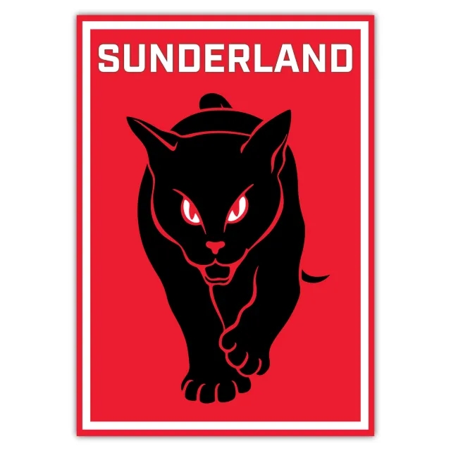 Fanatics Unlabeled Sunderland Black Cat Spot Print - Unframed A3