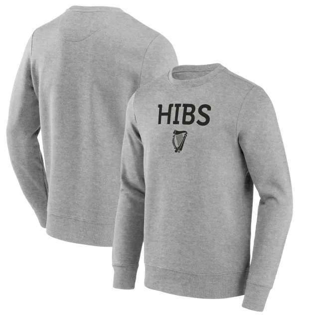 Fanatics Hibernian Wordmark Graphic Crew Sweatshirt - Sports Grey - Mens