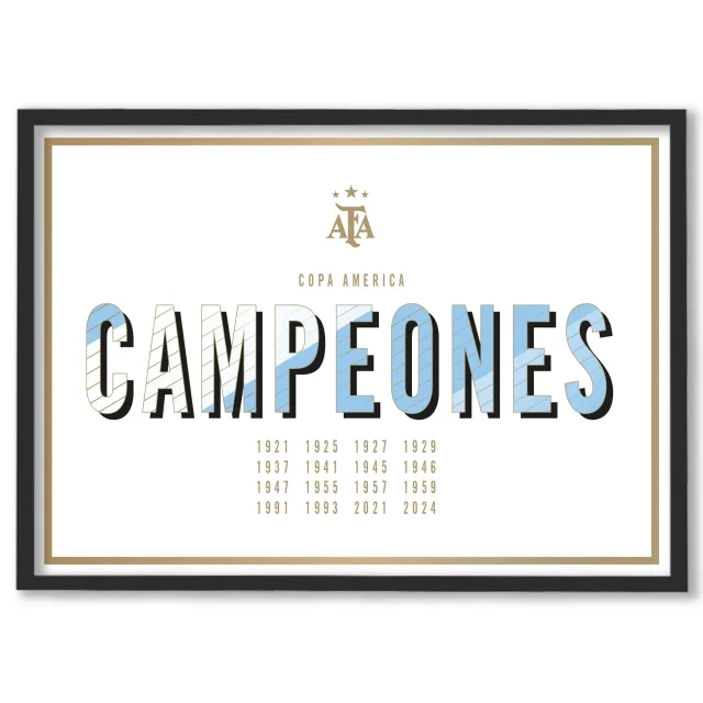 Argentina Copa America Champions 2024 Print - Framed A3