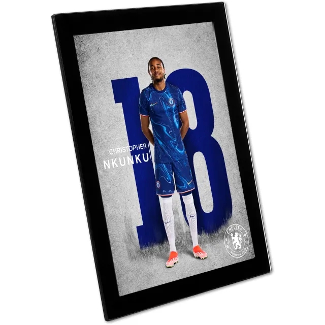 Chelsea Christopher Nkunku 2024-25 Print - Glass Frame - 8 x 6 Inch