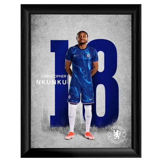 Chelsea Christopher Nkunku 2024-25 Print - Framed - 16 x 12 Inch