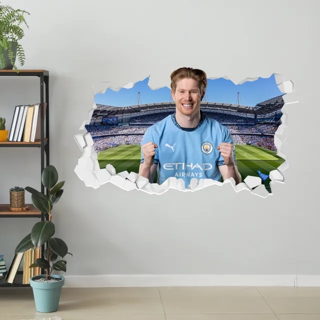 Manchester City Kevin De Bruyne 24-25 Broken Wall Sticker - 90cm width x 50cm Height
