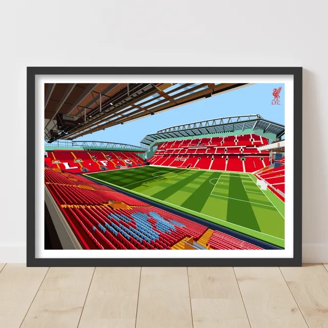 Liverpool Anfield Illustration Inside Stadium Print - Framed A3
