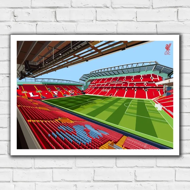 Liverpool Anfield Illustration Inside Stadium Print - Unframed A3