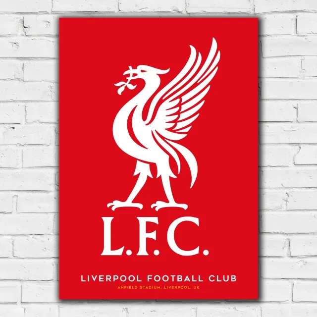 Liverpool Liver Bird Red Background Print - Unframed A3