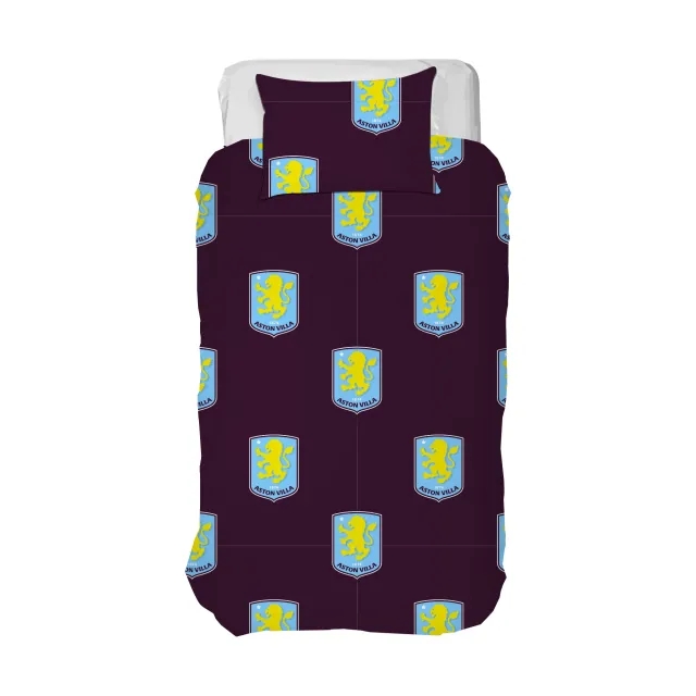 Fanatics Unlabeled Aston Villa Poly Cotton Rotary Duvet - Single - 200cm x 135cm