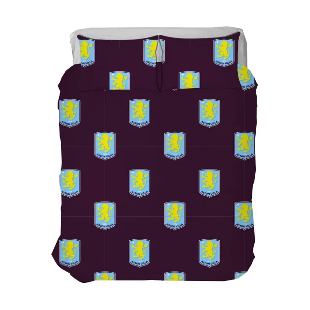 Fanatics Unlabeled Aston Villa Poly Cotton Rotary Duvet - Double - 200cm x 200cm
