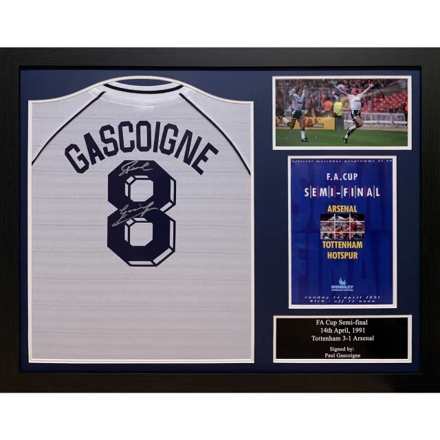 Paul Gascoigne Signed Shirt - Framed